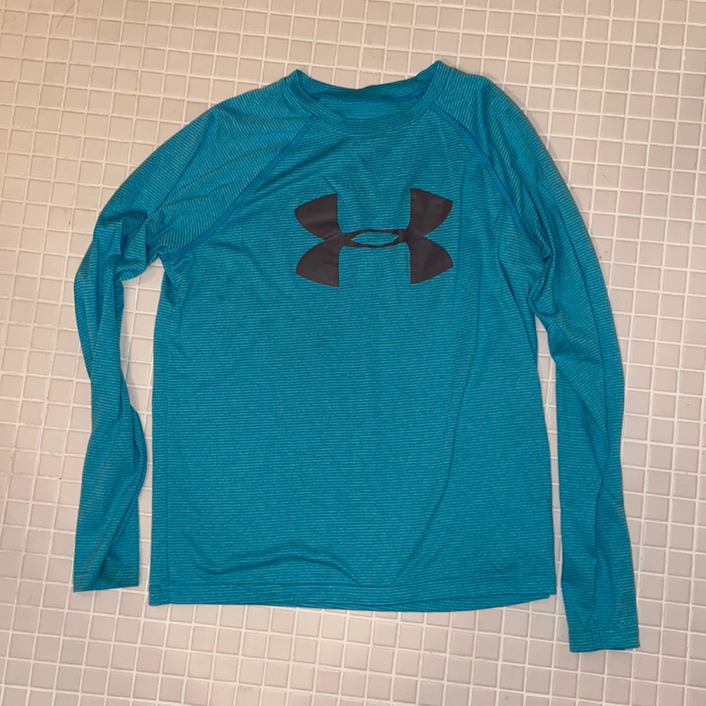 Turquoise stripe UA long sleeve tee